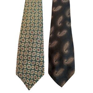 Oscar De La Renta Couture  Ties Set 56" x 3.5" Geometric & Paisley Patterns